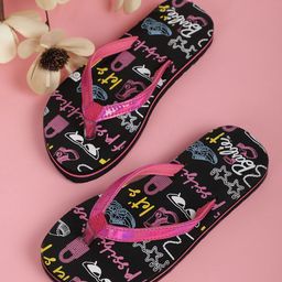 Kids Ville Girls Barbie Printed Thong Flip Flops-image-68