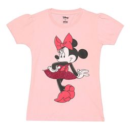 Disney by Wear Your Mind Girls Pink Printed Applique T-shirt-image-100