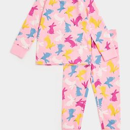 mothercare Girls Pink & White Pink & White Printed Pure Cotton T-shirt with Joggers-image-62