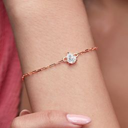 MINUTIAE Brass Crystals Rose Gold-Plated Link Bracelet-50