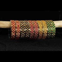 NMII Set of 10 Beaded Kada Bangles-image-2