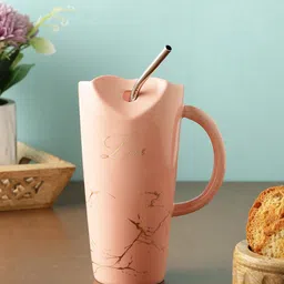 The Decor Mart Pink & Gold-Toned Text or Slogans Printed Ceramic Glossy Mug 500 ML-40