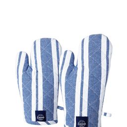 Encasa Homes Blue & White 2 Pieces Striped Oven Glove-picture-16