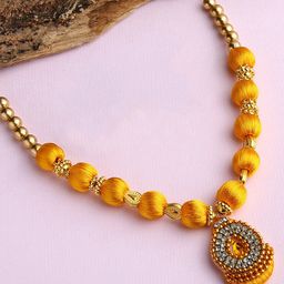 AKSHARA Gold-Toned & Yellow Gold-Plated Handcrafted Necklace-image-5