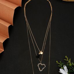 Madame Rose Gold-Plated Heart Cluster Chain Necklace-29