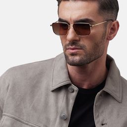 Shisen Fox SHIKAKU Unisex Square Sunglasses SG145-Gold-33