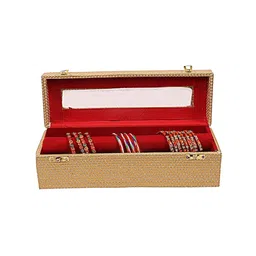 Kuber Industries Yellow Wooden Transparent Window Design Bangle Organiser-27