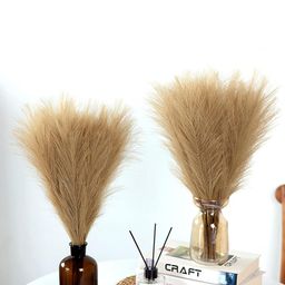 BS AMOR Brown 4 Pieces Artificial Faux Pampas Grass-image-48