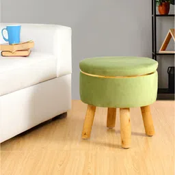 Shadowkart Green Wooden Pouffes Sitting Mudda Ottomans-image-85