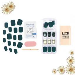 LICK Set Of 30 Reusable Artificial Press On Nails - Emerald Green image 4