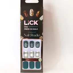LICK Set Of 30 Reusable Artificial Press On Nails - Emerald Green image 5