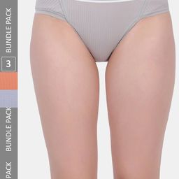 Amour Secret Women Pack Of 3 Striped Mid-Rise Anti-Bacterial Bikini Briefs-image-75