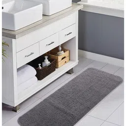 OBSESSIONS Grey Solid 1400 GSM Bath Rug-95