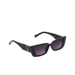 SCAGLIA Unisex Grey Lens & Black Rectangle Sunglasses with UV Protected Lens SCG_CORN-0