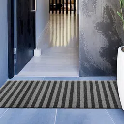 Kuber Industries Grey Striped Anti-Skid Doormat-51