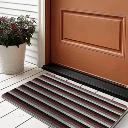 OBSESSIONS Grey & Brown Striped Anti-Skid Doormat-image-54