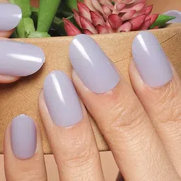 LICK 24 Pcs Oval Shape Fake Stick On Nails Extensions - Grey-40