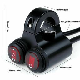 OTOROYS Motorcycle, Scotty, Bike,Handlebar Dual Button CNC Metal 12V Switch Control for Headlight, Fog Light, Horn, Hazard Control with Indicator Light (With Light Button) image 4