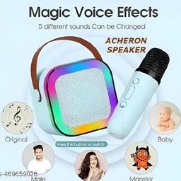 generic Portable Karaoke Speaker with Microphone, RGB LED Lights, 5 Light Modes, Wireless image 5