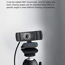RAPOO C200 720P HD Webcam with Microphone, USB Computer Camera, Dual Noise Reduction Mics, 100° Wide-Angle Lens, Plug & Play, Ideal for Zoom, Skype, Teams, Video Calls, and Conferencing. image 4