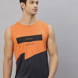 JUMP USA Men Orange Typography Printed Polo Collar T-shirt-image-88