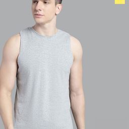 FBAR Pack Of 2 Round Neck Bio-Wash Pure Cotton High Low Gym Vest-image-90