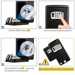 GNOLY Combination Key Safe Lock Box/Key Security Locker Box for Outdoor Storage Wall Mounted with Code Password Security Lock for House image 5