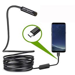 USB Snake Inspection Camera,Fantronics 2.0 MP IP67 Waterproof USB C Borescope,Type-C Endoscope with 8 Adjustable LED Lights for (16.4ft) Samsung Galaxy S9/S8, Google Pixel, Nexus 6p, Huawei P20 image 1