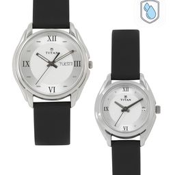 Titan Bandhan Set of 2 His & Her White & Silver-Toned Dial Watches NH15782489SL03-image-78