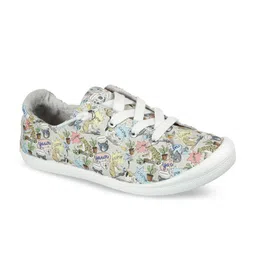 Skechers Women Nude-Coloured & Green Printed Sneakers-image-18