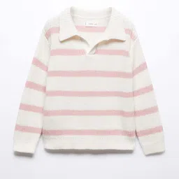 Mango Kids Girls 100% Cotton Striped Cardigan-image-42