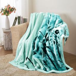 BSB Home Super Soft Cloudy Printed Single Bed Blanket for Heavy Winter, Single Ply Mink Blanket King Size with 152 x 220 Cm,2.5 Kg (Grey & Blue, Pack of 1) Polyester | TC - 400 image 3