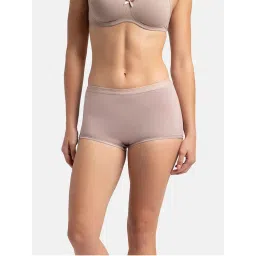 Jockey 1810 Women Full Coverage Micro Modal Elastane Boy Shorts - Mocha-picture-5