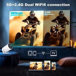 generic Mini Projector, Compatible with 4K 1080 P Portable Projector with Dual Band WIFI6 5G Wireless 5.0 Bluetooth,160 ANSI Lumens, 180° Rotation, Auto Keystone Correction, Projectors Without HDMI Cable image 5
