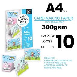 Little Birdie Card Making Paper 300 GSM A4 Size, 10 Sheets | Durable Paper for Card Making, Stenciling, Stamping, Die Cutting, and Mixed Media Crafts image 2