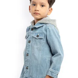 UNDER FOURTEEN ONLY Boys Blue Washed Denim Jacket-picture-40