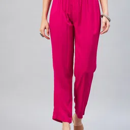 InWeave Women Fuchsia Relaxed Trousers-image-62