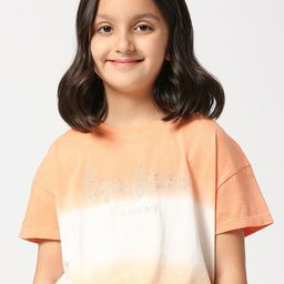Pepe Jeans Girls Tie & Dye Drop-Shoulder Sleeves Pure Cotton T-shirt-image-19