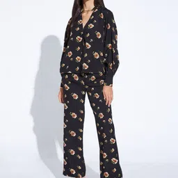 DEPANO Floral Printed Mandarin Collar Long Sleeves Shirt With Trousers-image-24