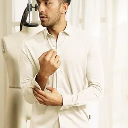 DAMENSCH Full Sleeve Constant Pique Cotton Shirt-image-73