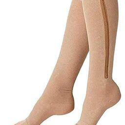 Anugrah Zipper Compression Socks Stockings with Open Toe Calf Support Best Support Zipper Stocking for Edema, Swollen, Nurses, Pregnancy,Recovery (multi Color, L/XL) image 2
