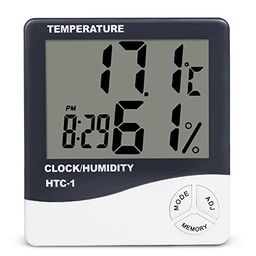 temperature and humidity meter Plastic Digital Hygrometer with LCD Display (White) image 1