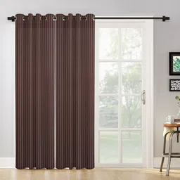 HOSTA HOMES Set of 2 Brown & Mauve Geometric Long Door Curtain-image-27
