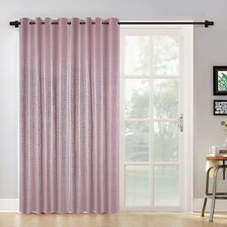 HOSTA HOMES Pink 2 Pieces Abstract Black Out Eyelet Door Curtain-image-79