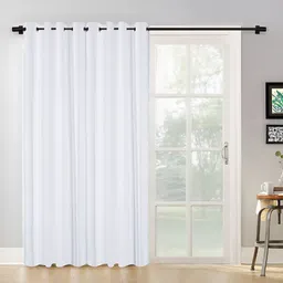HOSTA HOMES White 2 Pieces Abstract Black Out Eyelet Door Curtain-image-27