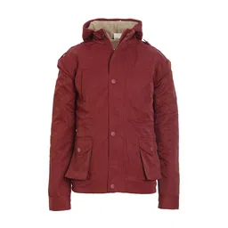 UNDER FOURTEEN ONLY Boys Maroon Solid Tailored Jacket-image-43