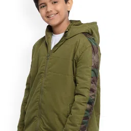 UNDER FOURTEEN ONLY Boys Green Padded Jacket-image-40