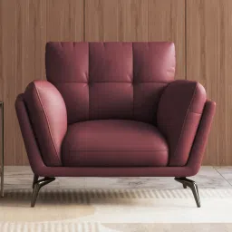 urban ladder Vetra 1 Seater Leather Sofa In Wine-picture-28