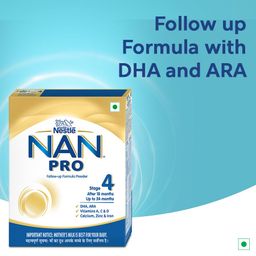 NAN PRO Stage 4 Follow-Up Formula Milk Powder For Babies (After 18 Months Upto 24 Months), With Dha-Ara, 400g Bag-In-Box Pack, Infant image 3