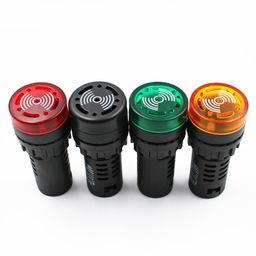 Yellow AC/DC24V 22mm AD16-22SM LED Signal Indicator Built-in Buzzer image 3